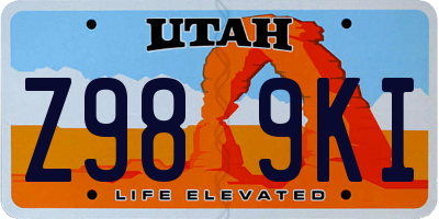 UT license plate Z989KI