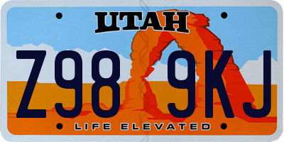 UT license plate Z989KJ