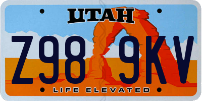 UT license plate Z989KV