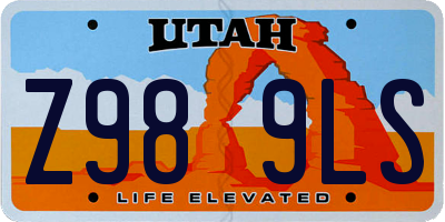 UT license plate Z989LS