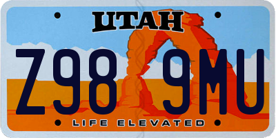 UT license plate Z989MU