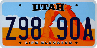 UT license plate Z989OA