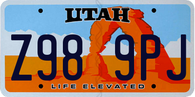 UT license plate Z989PJ