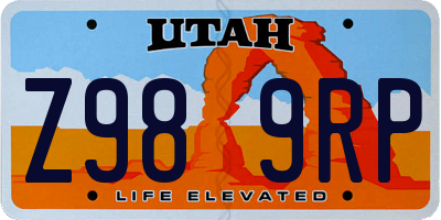 UT license plate Z989RP