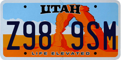 UT license plate Z989SM