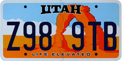 UT license plate Z989TB