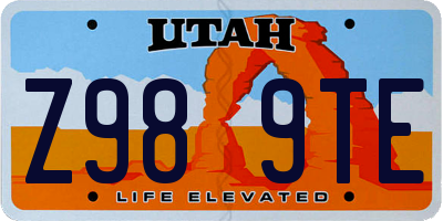 UT license plate Z989TE