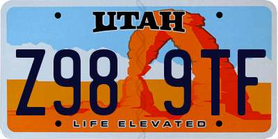 UT license plate Z989TF