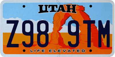 UT license plate Z989TM