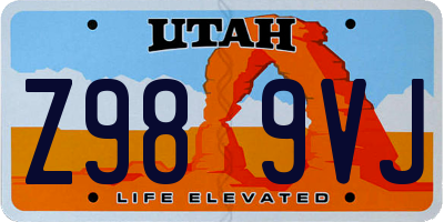 UT license plate Z989VJ