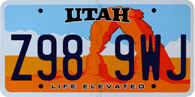 UT license plate Z989WJ