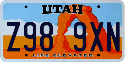 UT license plate Z989XN