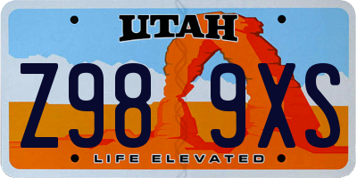 UT license plate Z989XS