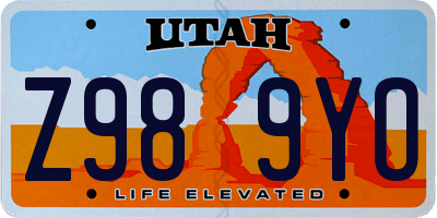 UT license plate Z989YO