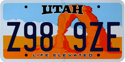 UT license plate Z989ZE