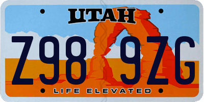UT license plate Z989ZG