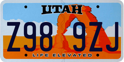 UT license plate Z989ZJ
