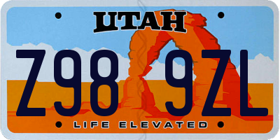 UT license plate Z989ZL