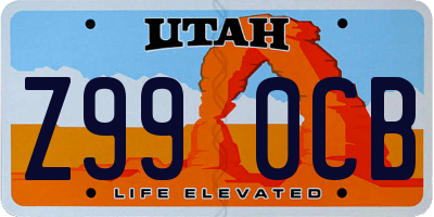 UT license plate Z990CB