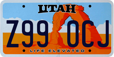 UT license plate Z990CJ