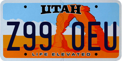 UT license plate Z990EU