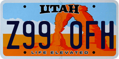 UT license plate Z990FH