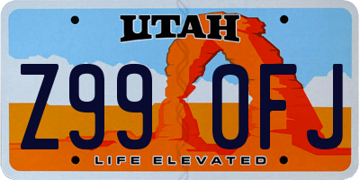 UT license plate Z990FJ