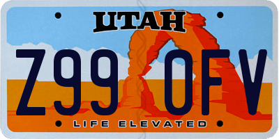 UT license plate Z990FV