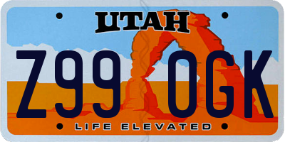 UT license plate Z990GK