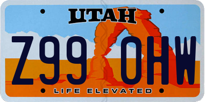 UT license plate Z990HW