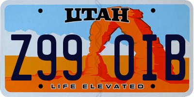 UT license plate Z990IB