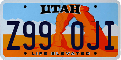 UT license plate Z990JI