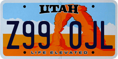 UT license plate Z990JL