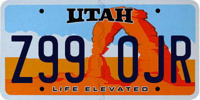 UT license plate Z990JR