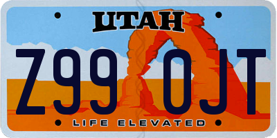 UT license plate Z990JT