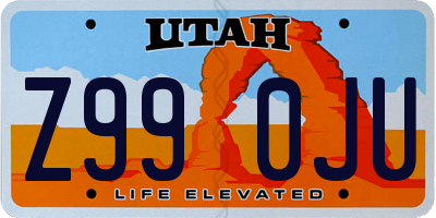 UT license plate Z990JU