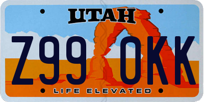 UT license plate Z990KK