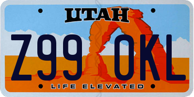 UT license plate Z990KL