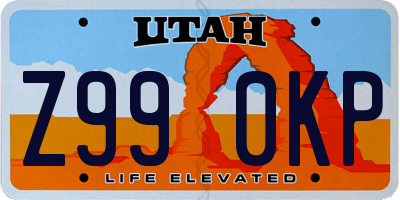 UT license plate Z990KP