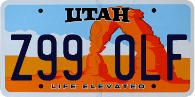 UT license plate Z990LF