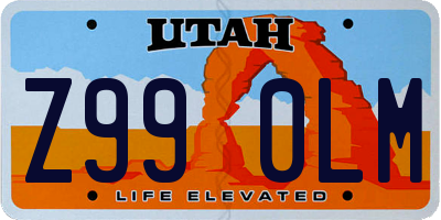 UT license plate Z990LM