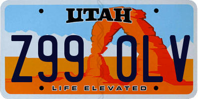 UT license plate Z990LV