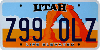 UT license plate Z990LZ