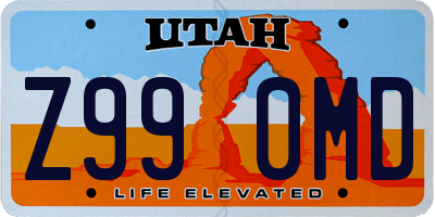 UT license plate Z990MD