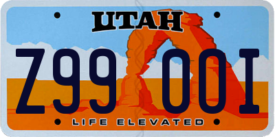 UT license plate Z990OI