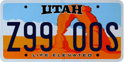 UT license plate Z990OS