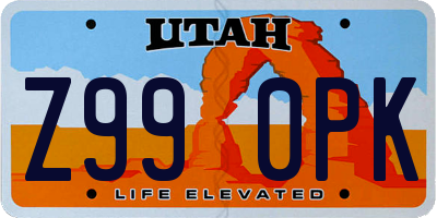 UT license plate Z990PK