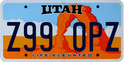 UT license plate Z990PZ