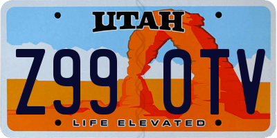 UT license plate Z990TV