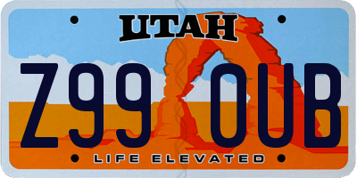 UT license plate Z990UB